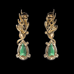 Green Feather Earrings, Earring, Anabela Chan Joaillerie - Fine jewelry with laboratory grown and created gemstones hand-crafted in the United Kingdom. Anabela Chan Joaillerie is the first fine jewellery brand in the world to champion laboratory-grown and created gemstones with high jewellery design, artisanal craftsmanship and a focus on ethical and sustainable innovations.