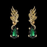 Green Feather Earrings, Earring, Anabela Chan Joaillerie - Fine jewelry with laboratory grown and created gemstones hand-crafted in the United Kingdom. Anabela Chan Joaillerie is the first fine jewellery brand in the world to champion laboratory-grown and created gemstones with high jewellery design, artisanal craftsmanship and a focus on ethical and sustainable innovations.
