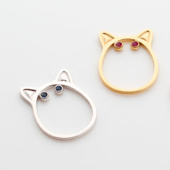 KITTY Ring. White Gold, Ring, Anabela Chan Joaillerie - Fine jewelry with laboratory grown and created gemstones hand-crafted in the United Kingdom. Anabela Chan Joaillerie is the first fine jewellery brand in the world to champion laboratory-grown and created gemstones with high jewellery design, artisanal craftsmanship and a focus on ethical and sustainable innovations.