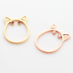 KITTY Ring. Yellow Gold, Ring, Anabela Chan Joaillerie - Fine jewelry with laboratory grown and created gemstones hand-crafted in the United Kingdom. Anabela Chan Joaillerie is the first fine jewellery brand in the world to champion laboratory-grown and created gemstones with high jewellery design, artisanal craftsmanship and a focus on ethical and sustainable innovations.