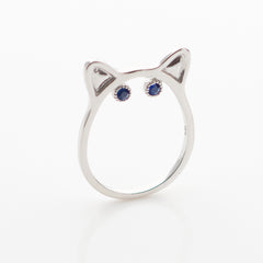 KITTY Ring. White Gold, Ring, Anabela Chan Joaillerie - Fine jewelry with laboratory grown and created gemstones hand-crafted in the United Kingdom. Anabela Chan Joaillerie is the first fine jewellery brand in the world to champion laboratory-grown and created gemstones with high jewellery design, artisanal craftsmanship and a focus on ethical and sustainable innovations.