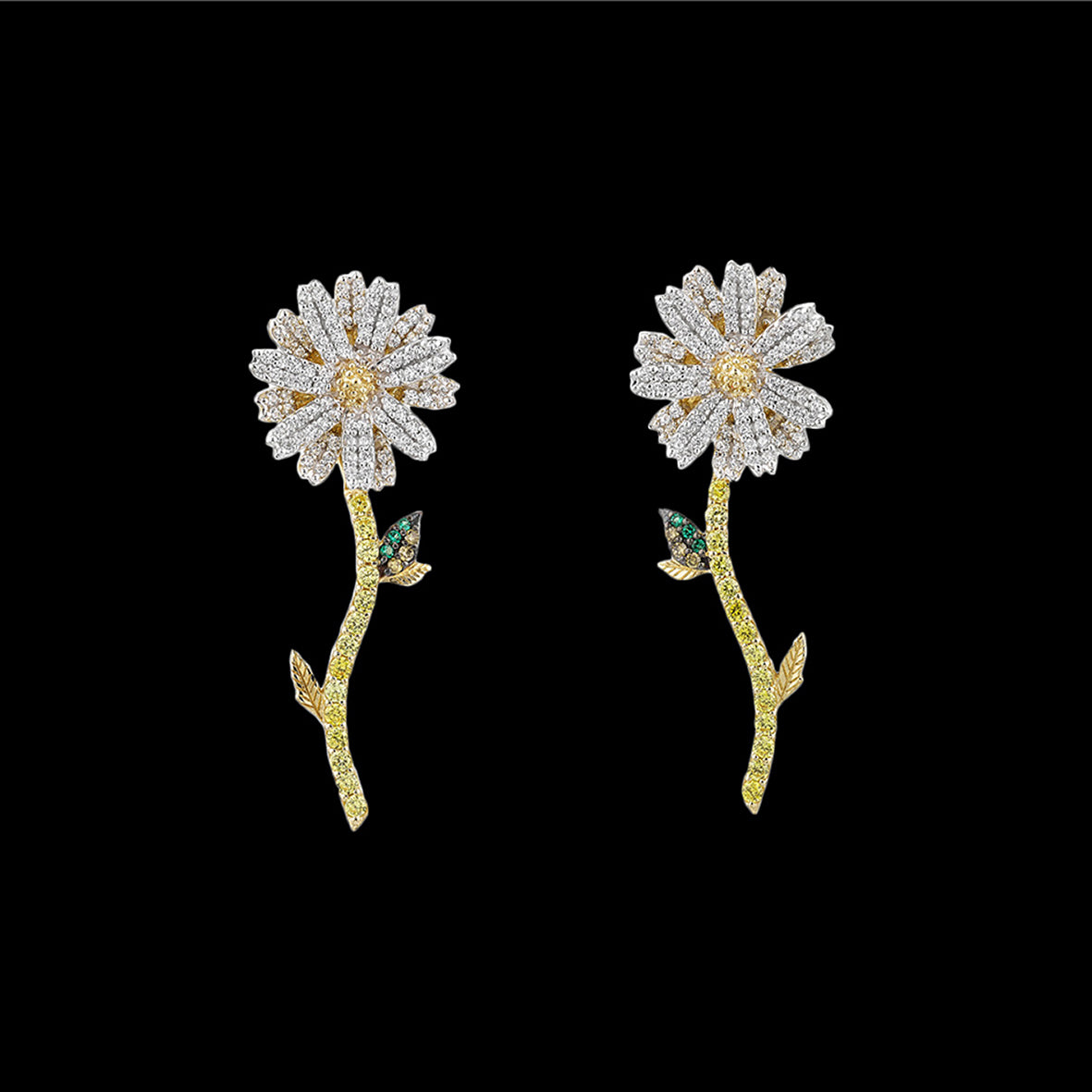 Daisy Diamond Earrings, Earring, Anabela Chan Joaillerie - Fine jewelry with laboratory grown and created gemstones hand-crafted in the United Kingdom. Anabela Chan Joaillerie is the first fine jewellery brand in the world to champion laboratory-grown and created gemstones with high jewellery design, artisanal craftsmanship and a focus on ethical and sustainable innovations.