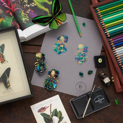 Rainbow Magnolia Earrings, Earring, Anabela Chan Joaillerie - Fine jewelry with laboratory grown and created gemstones hand-crafted in the United Kingdom. Anabela Chan Joaillerie is the first fine jewellery brand in the world to champion laboratory-grown and created gemstones with high jewellery design, artisanal craftsmanship and a focus on ethical and sustainable innovations.