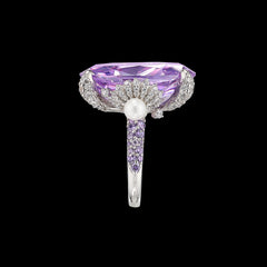 Lilac Mermaid Ring, Ring, Anabela Chan Joaillerie - Fine jewelry with laboratory grown and created gemstones hand-crafted in the United Kingdom. Anabela Chan Joaillerie is the first fine jewellery brand in the world to champion laboratory-grown and created gemstones with high jewellery design, artisanal craftsmanship and a focus on ethical and sustainable innovations.