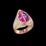 Amethyst Pear Signet Ring, Ring, Anabela Chan Joaillerie - Fine jewelry with laboratory grown and created gemstones hand-crafted in the United Kingdom. Anabela Chan Joaillerie is the first fine jewellery brand in the world to champion laboratory-grown and created gemstones with high jewellery design, artisanal craftsmanship and a focus on ethical and sustainable innovations.