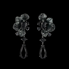 Black Diamond Ariel Earrings, Earrings, Anabela Chan Joaillerie - Fine jewelry with laboratory grown and created gemstones hand-crafted in the United Kingdom. Anabela Chan Joaillerie is the first fine jewellery brand in the world to champion laboratory-grown and created gemstones with high jewellery design, artisanal craftsmanship and a focus on ethical and sustainable innovations.