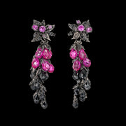 Black Diamond Fuchsia Coralbell Earrings
