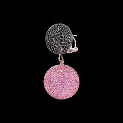 Black Pink Bauble Earrings, Earrings, Anabela Chan Joaillerie - Fine jewelry with laboratory grown and created gemstones hand-crafted in the United Kingdom. Anabela Chan Joaillerie is the first fine jewellery brand in the world to champion laboratory-grown and created gemstones with high jewellery design, artisanal craftsmanship and a focus on ethical and sustainable innovations.