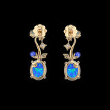 Blue Opal Carnivora Earrings, Earrings, Anabela Chan Joaillerie - Fine jewelry with laboratory grown and created gemstones hand-crafted in the United Kingdom. Anabela Chan Joaillerie is the first fine jewellery brand in the world to champion laboratory-grown and created gemstones with high jewellery design, artisanal craftsmanship and a focus on ethical and sustainable innovations.
