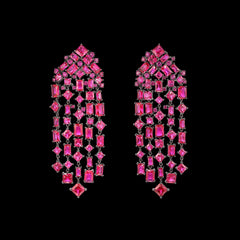 Crimson Cascade Earrings, Earrings, Anabela Chan Joaillerie - Fine jewelry with laboratory grown and created gemstones hand-crafted in the United Kingdom. Anabela Chan Joaillerie is the first fine jewellery brand in the world to champion laboratory-grown and created gemstones with high jewellery design, artisanal craftsmanship and a focus on ethical and sustainable innovations.