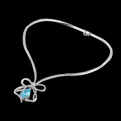 Diamond Bow Necklace, Necklace, Anabela Chan Joaillerie - Fine jewelry with laboratory grown and created gemstones hand-crafted in the United Kingdom. Anabela Chan Joaillerie is the first fine jewellery brand in the world to champion laboratory-grown and created gemstones with high jewellery design, artisanal craftsmanship and a focus on ethical and sustainable innovations.