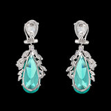 Diamond Paraiba Peacock Earrings, Earrings, Anabela Chan Joaillerie - Fine jewelry with laboratory grown and created gemstones hand-crafted in the United Kingdom. Anabela Chan Joaillerie is the first fine jewellery brand in the world to champion laboratory-grown and created gemstones with high jewellery design, artisanal craftsmanship and a focus on ethical and sustainable innovations.