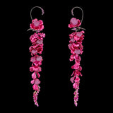 Fuchsia Wisteria Earrings, Earrings, Anabela Chan Joaillerie - Fine jewelry with laboratory grown and created gemstones hand-crafted in the United Kingdom. Anabela Chan Joaillerie is the first fine jewellery brand in the world to champion laboratory-grown and created gemstones with high jewellery design, artisanal craftsmanship and a focus on ethical and sustainable innovations.