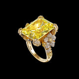 Lemon Cinderella Ring, Ring, Anabela Chan Joaillerie - Fine jewelry with laboratory grown and created gemstones hand-crafted in the United Kingdom. Anabela Chan Joaillerie is the first fine jewellery brand in the world to champion laboratory-grown and created gemstones with high jewellery design, artisanal craftsmanship and a focus on ethical and sustainable innovations.