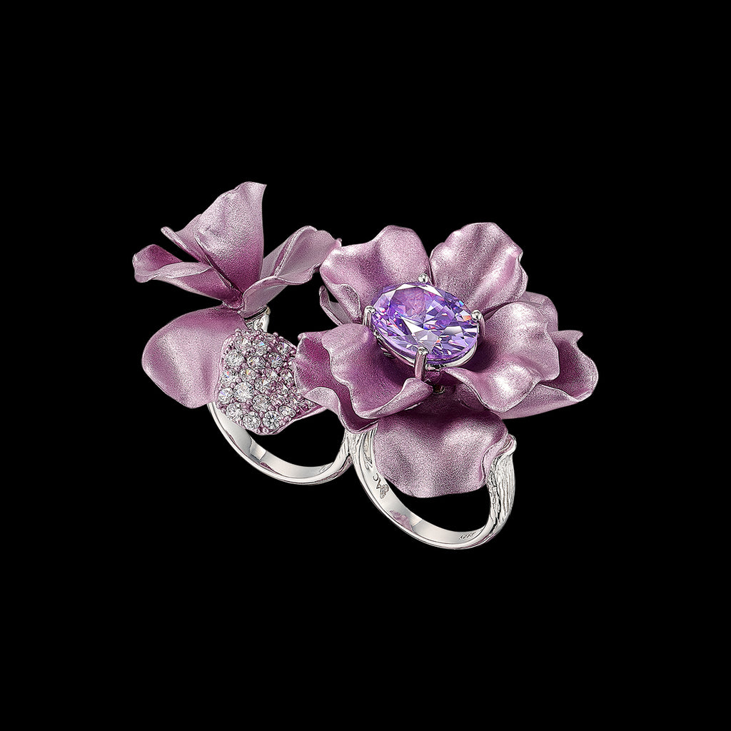 Lilac Flower Ring Anabela Chan Joaillerie