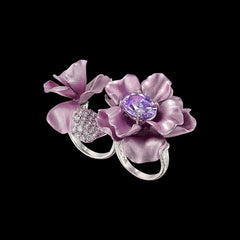 Lilac Flower Ring, Ring, Anabela Chan Joaillerie - Fine jewelry with laboratory grown and created gemstones hand-crafted in the United Kingdom. Anabela Chan Joaillerie is the first fine jewellery brand in the world to champion laboratory-grown and created gemstones with high jewellery design, artisanal craftsmanship and a focus on ethical and sustainable innovations.