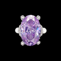 Lilac Mermaid Ring, Ring, Anabela Chan Joaillerie - Fine jewelry with laboratory grown and created gemstones hand-crafted in the United Kingdom. Anabela Chan Joaillerie is the first fine jewellery brand in the world to champion laboratory-grown and created gemstones with high jewellery design, artisanal craftsmanship and a focus on ethical and sustainable innovations.