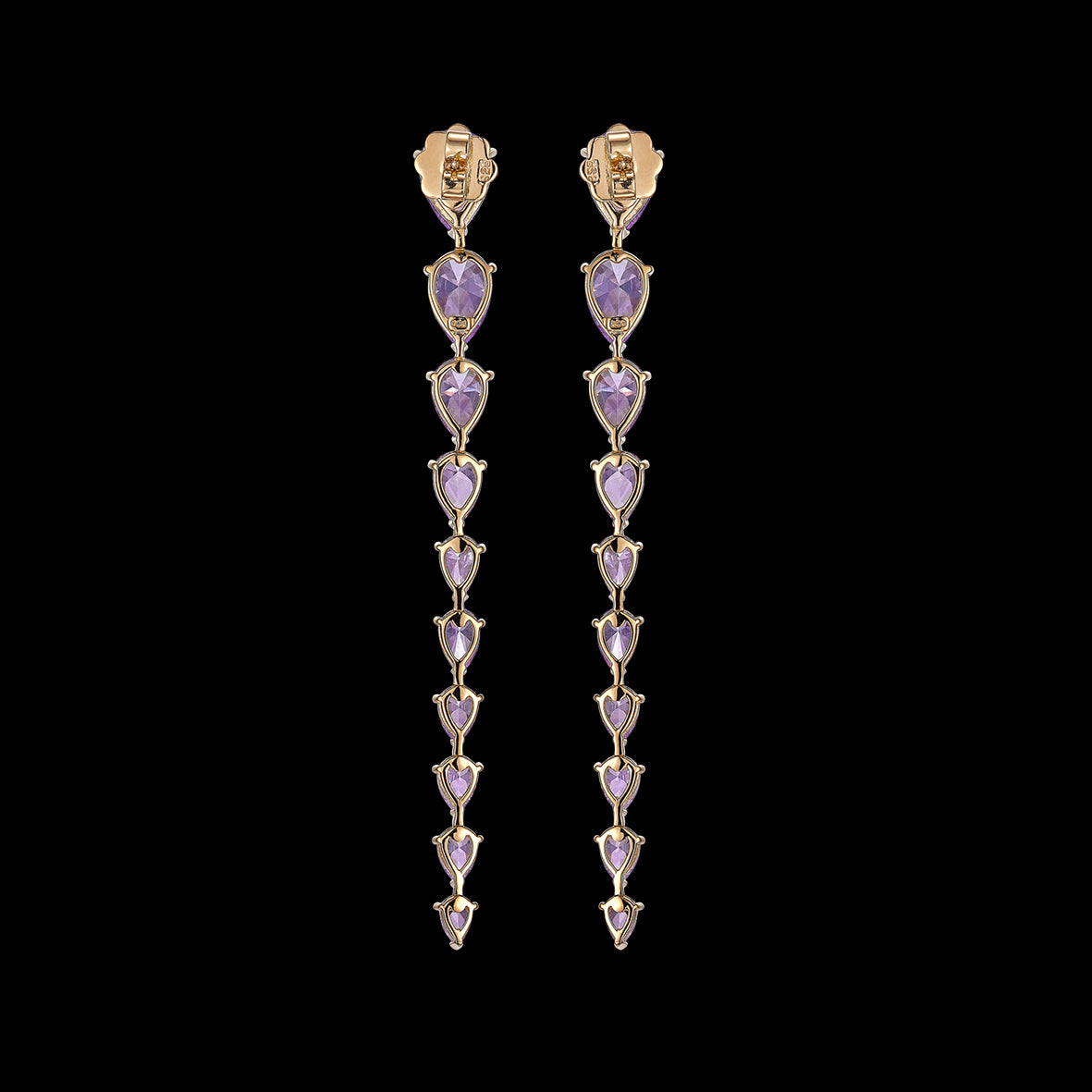 Lilac Nova Earrings, Earrings, Anabela Chan Joaillerie - Fine jewelry with laboratory grown and created gemstones hand-crafted in the United Kingdom. Anabela Chan Joaillerie is the first fine jewellery brand in the world to champion laboratory-grown and created gemstones with high jewellery design, artisanal craftsmanship and a focus on ethical and sustainable innovations.