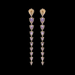 Lilac Nova Earrings, Earrings, Anabela Chan Joaillerie - Fine jewelry with laboratory grown and created gemstones hand-crafted in the United Kingdom. Anabela Chan Joaillerie is the first fine jewellery brand in the world to champion laboratory-grown and created gemstones with high jewellery design, artisanal craftsmanship and a focus on ethical and sustainable innovations.