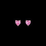 Mini Pink Sapphire Heart Studs
