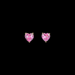 Mini Pink Sapphire Heart Studs, Earrings, Anabela Chan Joaillerie - Fine jewelry with laboratory grown and created gemstones hand-crafted in the United Kingdom. Anabela Chan Joaillerie is the first fine jewellery brand in the world to champion laboratory-grown and created gemstones with high jewellery design, artisanal craftsmanship and a focus on ethical and sustainable innovations.