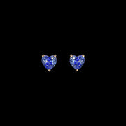 Mini Sapphire Heart Studs