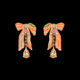 Orange Sapphire Bardot Bow Earrings, Earrings, Anabela Chan Joaillerie - Fine jewelry with laboratory grown and created gemstones hand-crafted in the United Kingdom. Anabela Chan Joaillerie is the first fine jewellery brand in the world to champion laboratory-grown and created gemstones with high jewellery design, artisanal craftsmanship and a focus on ethical and sustainable innovations.