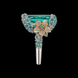 Paraiba Ocean Ring, Ring, Anabela Chan Joaillerie - Fine jewelry with laboratory grown and created gemstones hand-crafted in the United Kingdom. Anabela Chan Joaillerie is the first fine jewellery brand in the world to champion laboratory-grown and created gemstones with high jewellery design, artisanal craftsmanship and a focus on ethical and sustainable innovations.