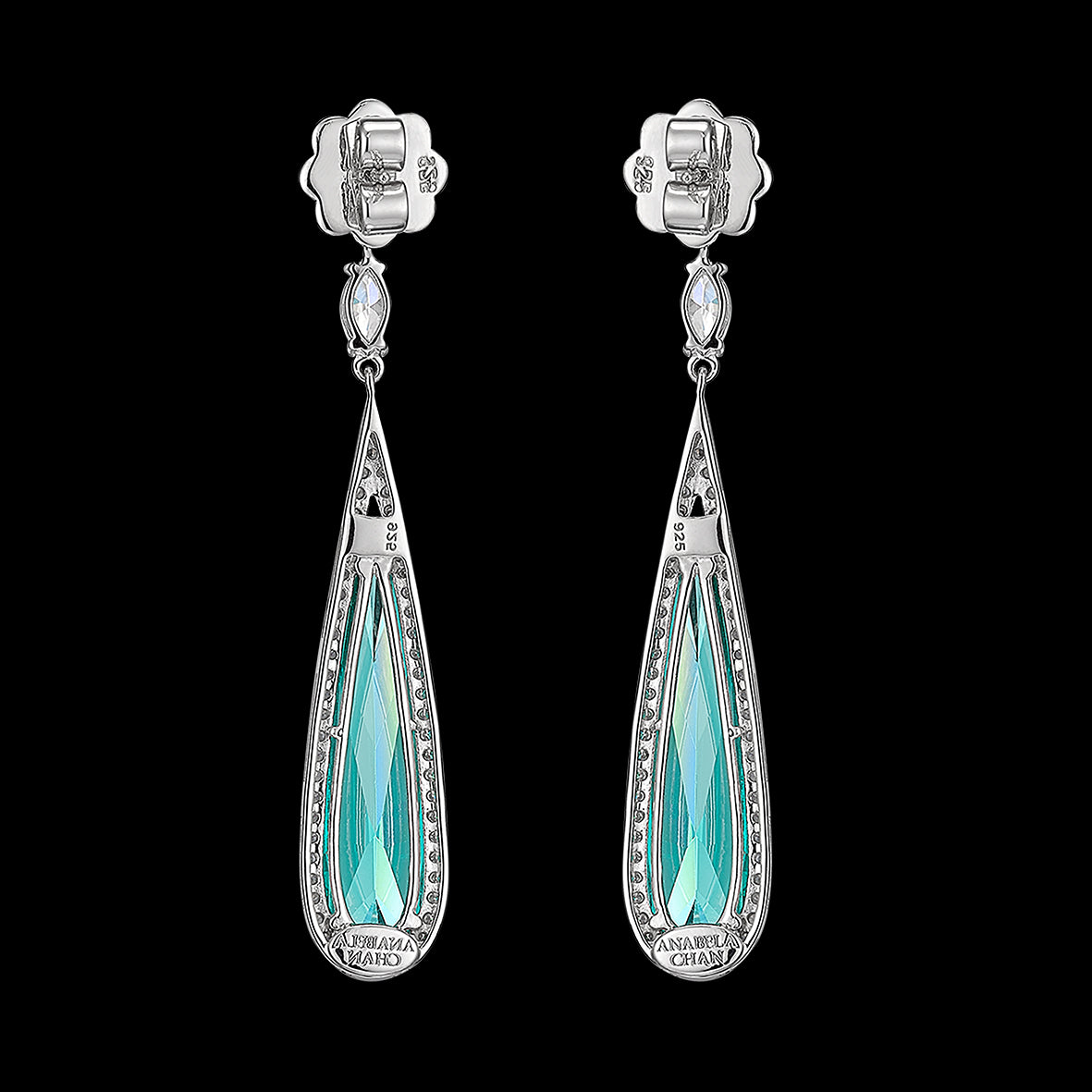 Paraiba Shard Earrings, Earrings, Anabela Chan Joaillerie - Fine jewelry with laboratory grown and created gemstones hand-crafted in the United Kingdom. Anabela Chan Joaillerie is the first fine jewellery brand in the world to champion laboratory-grown and created gemstones with high jewellery design, artisanal craftsmanship and a focus on ethical and sustainable innovations.