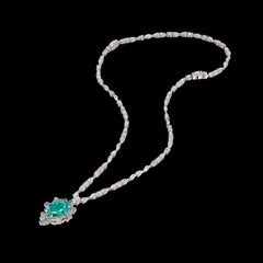 Paraiba Spectra Pendant Necklace, Necklace, Anabela Chan Joaillerie - Fine jewelry with laboratory grown and created gemstones hand-crafted in the United Kingdom. Anabela Chan Joaillerie is the first fine jewellery brand in the world to champion laboratory-grown and created gemstones with high jewellery design, artisanal craftsmanship and a focus on ethical and sustainable innovations.