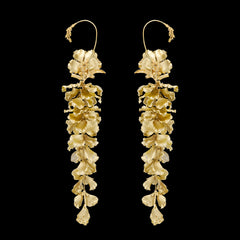 Golden Wisteria Earrings, Earrings, Anabela Chan Joaillerie - Fine jewelry with laboratory grown and created gemstones hand-crafted in the United Kingdom. Anabela Chan Joaillerie is the first fine jewellery brand in the world to champion laboratory-grown and created gemstones with high jewellery design, artisanal craftsmanship and a focus on ethical and sustainable innovations.