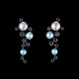 Grey Pearl Constellation Earrings, Earring, Anabela Chan Joaillerie - Fine jewelry with laboratory grown and created gemstones hand-crafted in the United Kingdom. Anabela Chan Joaillerie is the first fine jewellery brand in the world to champion laboratory-grown and created gemstones with high jewellery design, artisanal craftsmanship and a focus on ethical and sustainable innovations.