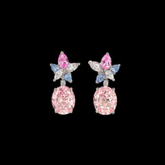 Blush Lily Earrings, Earring, Anabela Chan Joaillerie - Fine jewelry with laboratory grown and created gemstones hand-crafted in the United Kingdom. Anabela Chan Joaillerie is the first fine jewellery brand in the world to champion laboratory-grown and created gemstones with high jewellery design, artisanal craftsmanship and a focus on ethical and sustainable innovations.