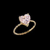 Blush Mini Diamond Heart Ring, Ring, Anabela Chan Joaillerie - Fine jewelry with laboratory grown and created gemstones hand-crafted in the United Kingdom. Anabela Chan Joaillerie is the first fine jewellery brand in the world to champion laboratory-grown and created gemstones with high jewellery design, artisanal craftsmanship and a focus on ethical and sustainable innovations.