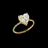 Canary Mini Diamond Heart Ring, Ring, Anabela Chan Joaillerie - Fine jewelry with laboratory grown and created gemstones hand-crafted in the United Kingdom. Anabela Chan Joaillerie is the first fine jewellery brand in the world to champion laboratory-grown and created gemstones with high jewellery design, artisanal craftsmanship and a focus on ethical and sustainable innovations.