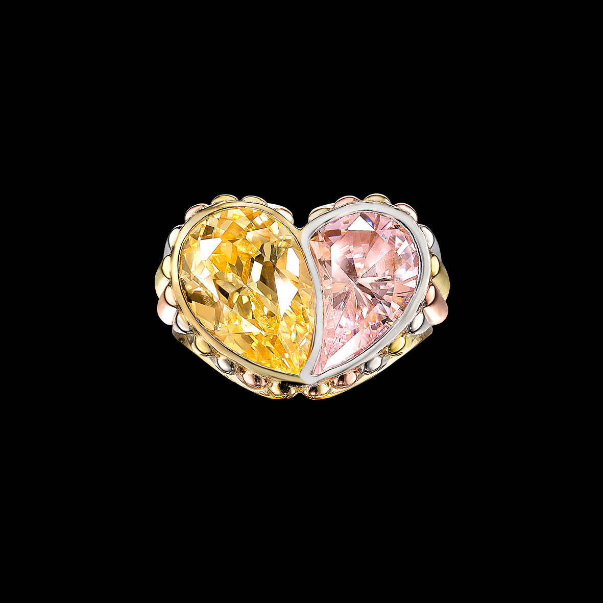 Candy Heart Ring, Ring, Anabela Chan Joaillerie - Fine jewelry with laboratory grown and created gemstones hand-crafted in the United Kingdom. Anabela Chan Joaillerie is the first fine jewellery brand in the world to champion laboratory-grown and created gemstones with high jewellery design, artisanal craftsmanship and a focus on ethical and sustainable innovations.