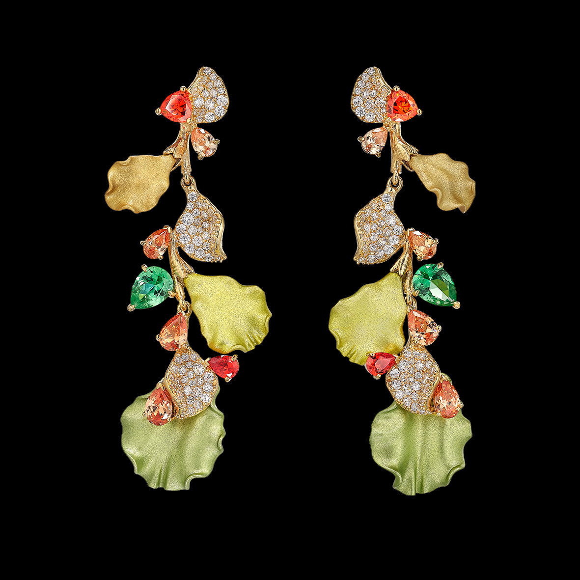 Citrus Thea Earrings, Earring, Anabela Chan Joaillerie - Fine jewelry with laboratory grown and created gemstones hand-crafted in the United Kingdom. Anabela Chan Joaillerie is the first fine jewellery brand in the world to champion laboratory-grown and created gemstones with high jewellery design, artisanal craftsmanship and a focus on ethical and sustainable innovations.