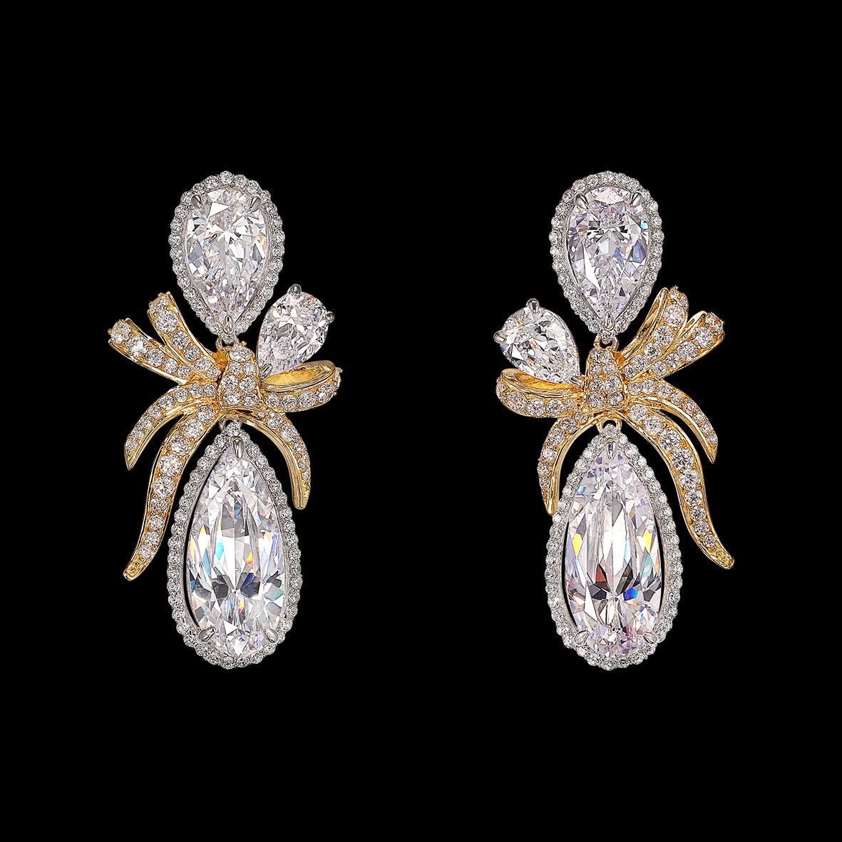 SPAZIES 925 silver luxury drop earrings for women white diamond fine jewelry