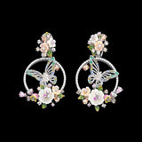 Diamond Butterfly Wreath Earrings, Earring, Anabela Chan Joaillerie - Fine jewelry with laboratory grown and created gemstones hand-crafted in the United Kingdom. Anabela Chan Joaillerie is the first fine jewellery brand in the world to champion laboratory-grown and created gemstones with high jewellery design, artisanal craftsmanship and a focus on ethical and sustainable innovations.