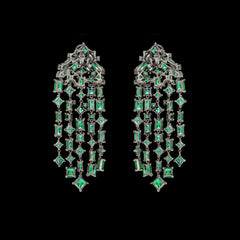 Emerald Cascade Earrings, Earrings, Anabela Chan Joaillerie - Fine jewelry with laboratory grown and created gemstones hand-crafted in the United Kingdom. Anabela Chan Joaillerie is the first fine jewellery brand in the world to champion laboratory-grown and created gemstones with high jewellery design, artisanal craftsmanship and a focus on ethical and sustainable innovations.