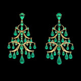 Emerald Ivy Chandelier Earrings, Earring, Anabela Chan Joaillerie - Fine jewelry with laboratory grown and created gemstones hand-crafted in the United Kingdom. Anabela Chan Joaillerie is the first fine jewellery brand in the world to champion laboratory-grown and created gemstones with high jewellery design, artisanal craftsmanship and a focus on ethical and sustainable innovations.