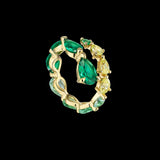 Emerald Nova Coil Ring, Ring, Anabela Chan Joaillerie - Fine jewelry with laboratory grown and created gemstones hand-crafted in the United Kingdom. Anabela Chan Joaillerie is the first fine jewellery brand in the world to champion laboratory-grown and created gemstones with high jewellery design, artisanal craftsmanship and a focus on ethical and sustainable innovations.