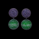 Emerald Sapphire Bauble Earrings, Earring, Anabela Chan Joaillerie - Fine jewelry with laboratory grown and created gemstones hand-crafted in the United Kingdom. Anabela Chan Joaillerie is the first fine jewellery brand in the world to champion laboratory-grown and created gemstones with high jewellery design, artisanal craftsmanship and a focus on ethical and sustainable innovations.