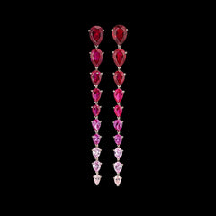 Fuchsia Nova Earrings, Earrings, Anabela Chan Joaillerie - Fine jewelry with laboratory grown and created gemstones hand-crafted in the United Kingdom. Anabela Chan Joaillerie is the first fine jewellery brand in the world to champion laboratory-grown and created gemstones with high jewellery design, artisanal craftsmanship and a focus on ethical and sustainable innovations.