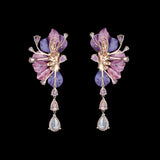 Lavender Ariel Earrings, Earring, Anabela Chan Joaillerie - Fine jewelry with laboratory grown and created gemstones hand-crafted in the United Kingdom. Anabela Chan Joaillerie is the first fine jewellery brand in the world to champion laboratory-grown and created gemstones with high jewellery design, artisanal craftsmanship and a focus on ethical and sustainable innovations.