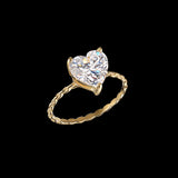 Mini Diamond Heart Ring, Ring, Anabela Chan Joaillerie - Fine jewelry with laboratory grown and created gemstones hand-crafted in the United Kingdom. Anabela Chan Joaillerie is the first fine jewellery brand in the world to champion laboratory-grown and created gemstones with high jewellery design, artisanal craftsmanship and a focus on ethical and sustainable innovations.