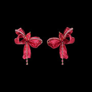 Ruby Mini Bow Earrings