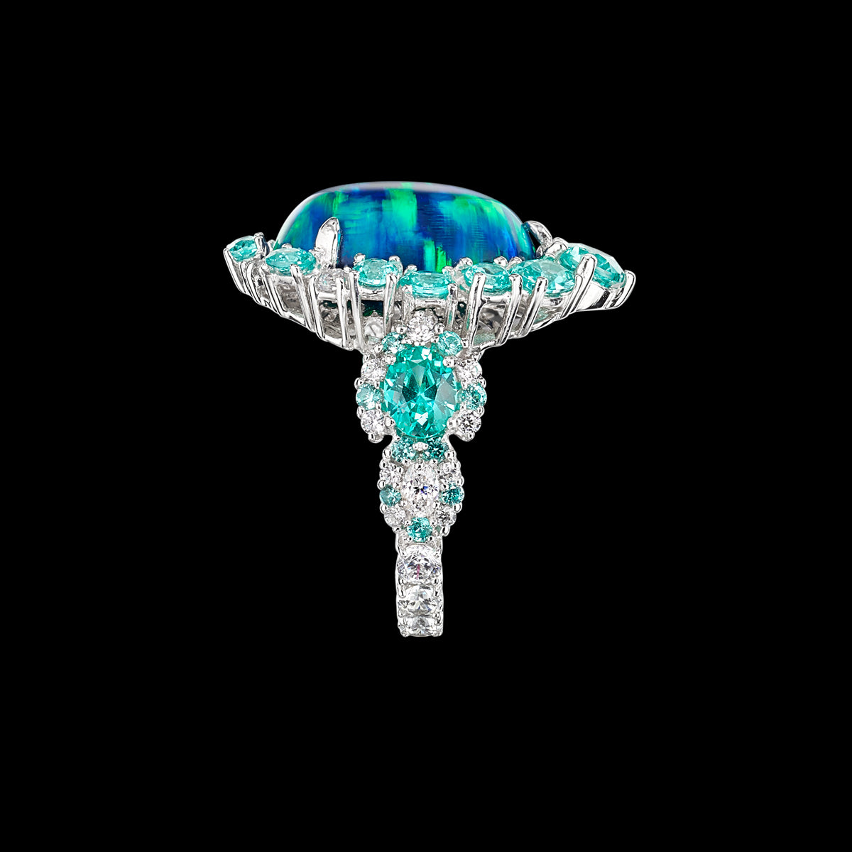 Natural Paraiba Opal – Oval Cut Cab, 8x6mm, Neon Blue, F-284, Sold Per Stone