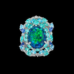 Paraiba Opal Ocean Rings, Ring, Anabela Chan Joaillerie - Fine jewelry with laboratory grown and created gemstones hand-crafted in the United Kingdom. Anabela Chan Joaillerie is the first fine jewellery brand in the world to champion laboratory-grown and created gemstones with high jewellery design, artisanal craftsmanship and a focus on ethical and sustainable innovations.