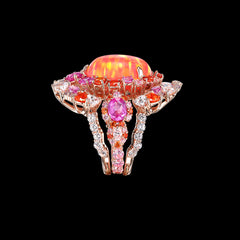 Coral Opal Ocean Rings, Ring, Anabela Chan Joaillerie - Fine jewelry with laboratory grown and created gemstones hand-crafted in the United Kingdom. Anabela Chan Joaillerie is the first fine jewellery brand in the world to champion laboratory-grown and created gemstones with high jewellery design, artisanal craftsmanship and a focus on ethical and sustainable innovations.